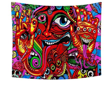 Psykedelisk Arabisk Väggbonad Hippie Väggbonad