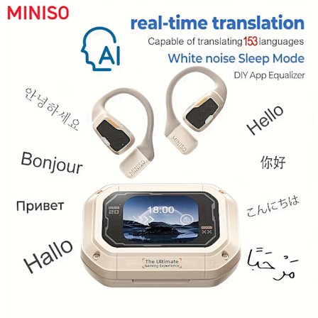[135 Översättaröronsnäckor] MINISO M98 AI Trådlösa Hörlurar Rese-chatt Headset ASMR Headset AI Trådlösa Hörlurar med Mikrofon Touchkontroll