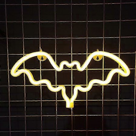 Lepakko Neon Halloween Yövalo, LED Neon Lepakon Muotoinen Goottilainen Valo Seinälle, Festivaaliin, Juhliin Teini-ikäisen Makuuhuoneeseen, 