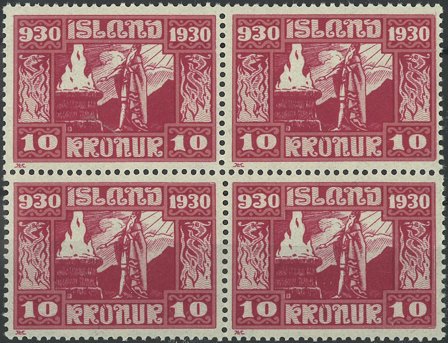 Island - AFA 139 postfrisk fireblok