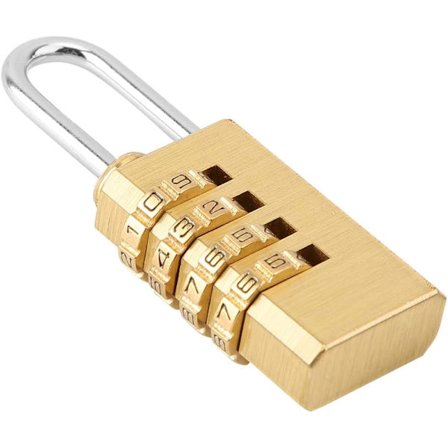 Kombinationshänglås, massivt mässingslås med säkerhetskod i koppar med 4-siffrig lösenordskod för gym-skåp, hasplås, Sui