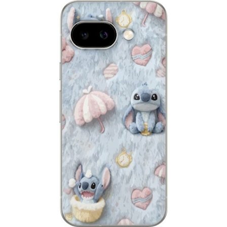 Yhteensopiva Puhelinkuori Google Pixel 10a Pisto kuvioita sydämillä, sateenvarjoilla ja pastellin värisellä pehmeällä taustalla