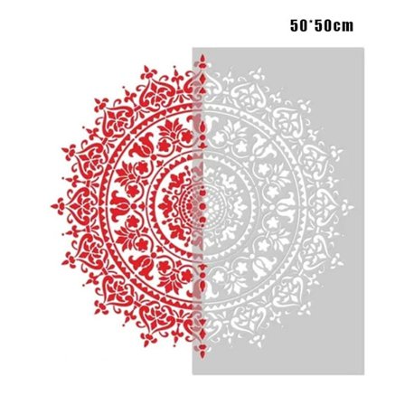 Mandala Hjelpe Maler Mal Stor Gjenbrukbar Sjablong For Gulv Vegg Fliser Stoff Møbler Male Tilbehør