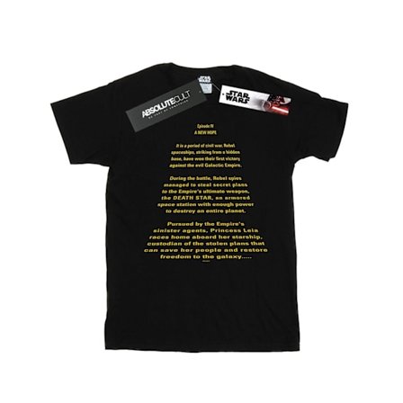 Star Wars Herr A New Hope Opening Crawl T-Shirt S Svart