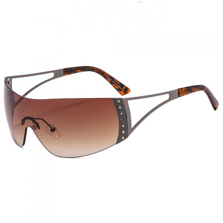 Wraparound solglasögon sköld platta topp solglasögon futuristiska