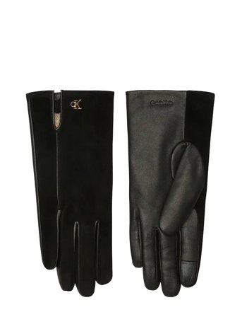 Calvin Klein | Metal Ck Suede Leather Gloves | S/M