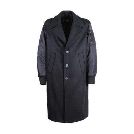 Neil Barrett, Single-Breasted Coats Zwart, Heren, Maat:M