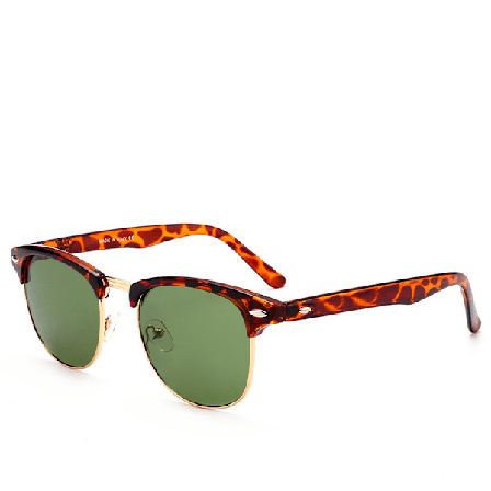 Halvram Semi-Rimless Hornbågade Solglasögon