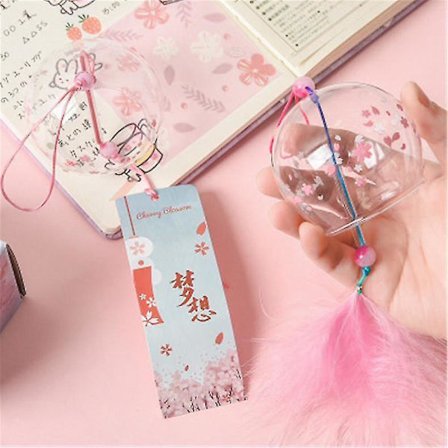 Tuulenkello Tuulikellot Käsintehty Lasinen Ovikellon Koriste Pinkki