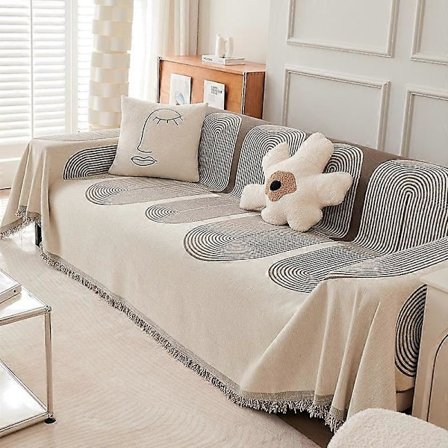 Chenille Sofatrekk Stoff Håndkle Teppe Utendørs Camping Piknik Stort Teppe Fritid Avslapping Strandhåndkle Dusker Reiseteppe