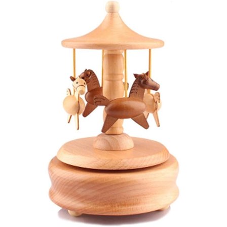 Massiv trämöbel Musikbox Trä Musikbox Karusell Musiklåda Jul Födelsedagspresenter till barn