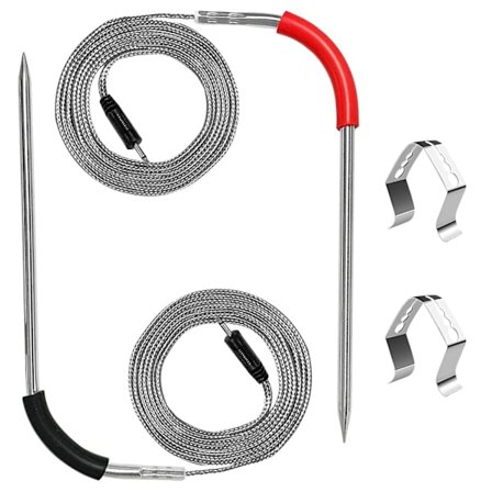 2-pack köttermometerprober kompatibla med Weber gasolgrillar och SmokeFire pellet-grillar