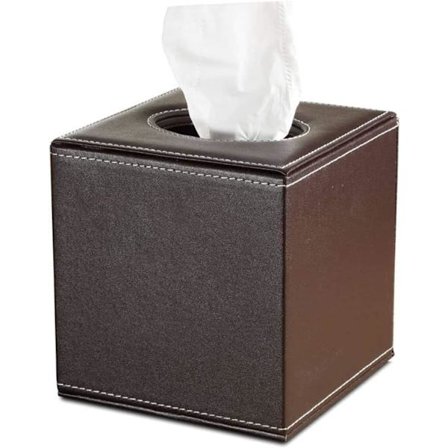 1 stk. Marmor Tissue Box Holder - Læder Cube Firkantet Tissue Box Omslag Holder