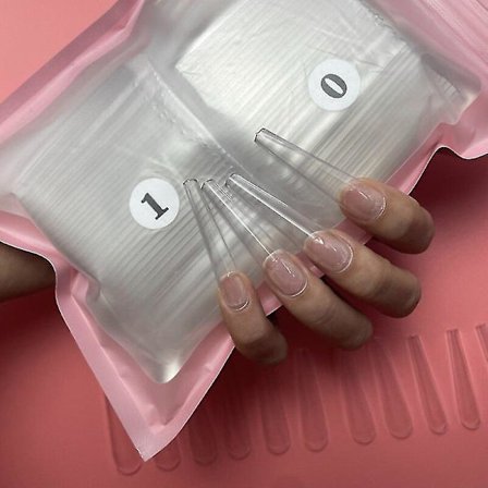 100/120 stk. Profesjonelle Super Lange Løsnegler Tips Lange Ballerina Full Fransk Akryl Negltupper For Negleforlengelse