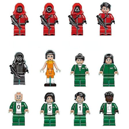 12 stk. Squid Game Figurer Genskaber Scenen Miniatur Små Byggesten—jarx