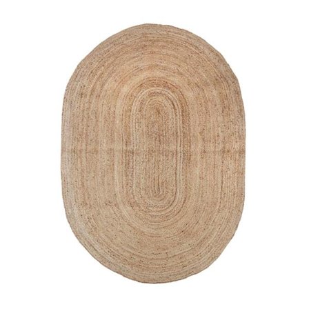 Juutti ovaalimatto 230x160cm beige – boheemi tyyli