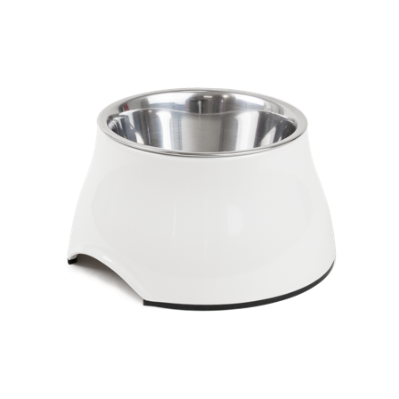 Selected by ZOO - Matbolle Solid Ergo White M 300 ml, 16x9 cm - Hund - Matplass & vannautomater for hund - Matskåler og vannskåler - ZOO.no