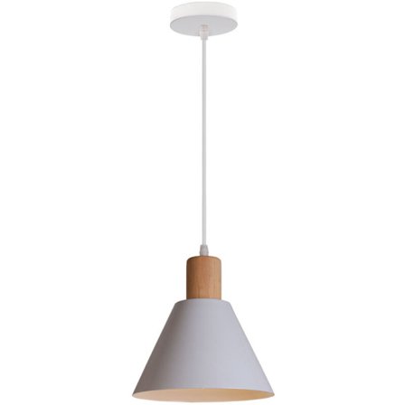 Modern enkel taklampa justerbar hängande lampa trä metall ljuskrona vit