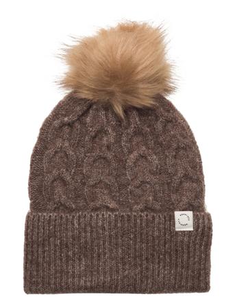Pom Braid Beanie Brown Röhnisch