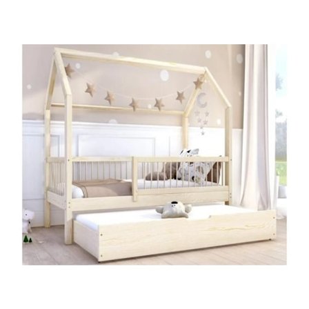 Profiwood - Seng med trille, skandinavisk stil, natur, 100×200 cm