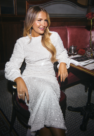 Bubbleroom Occasion-Side Slit Sequin Top-XS