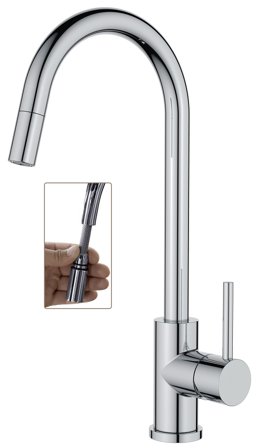 Adora Imperia Kjøkkenbatteri med uttrekkbar tut, Baderom