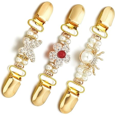 3-delt cardigan klips genser, vintage cardigan klips for genser skjorte kjole skjerf jakke