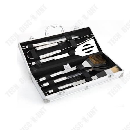 Grillredskap - TD - Grillset 5 delar - Trälåda - Lätt att transportera - Hög kvalitet