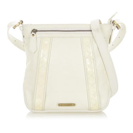 Burberry Vintage Pre -owned Leather Shoulder Taske Hvid, Dame Vintage Tasker, Størrelse: ONE Size
