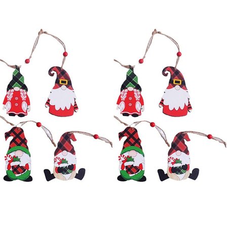 Puinen joulupukki-koriste, ripustus, käsintehty tonttu tyyliin 1 KLB