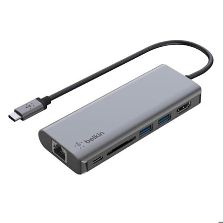 USB-C Hub - BELKIN - 6-i-1 Adapter - HDMI 4K - USB 3.0 - Power Delivery 100W