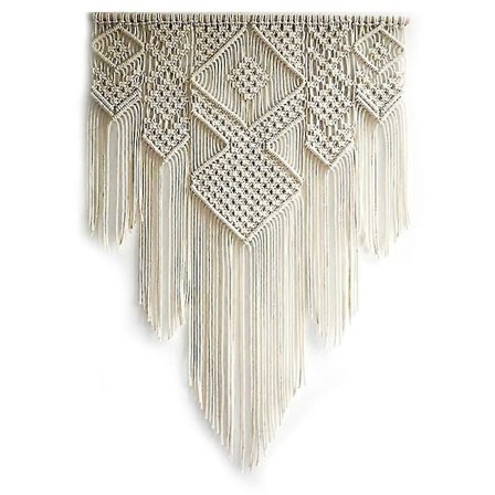 Makrame Boheme Vægtæppe Væghængende Chic Geometrisk Kunst Håndværk Vævet Tæppe Til Rumindretning