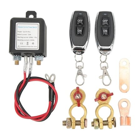 Fjernstrømbryter for batterifrakobling, DC 12V bilsikkerhetsbryter, tyverisikring, hovedstrømbryter med fjernkontroll kobberterminal for bil