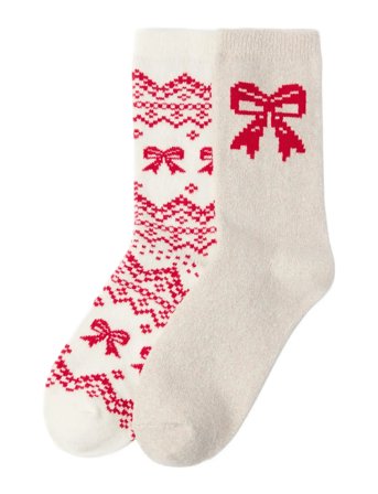 Lindex Sock Fair Isle - Cream - 36/38