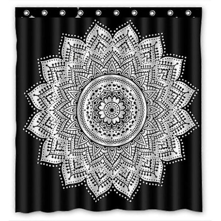 Mandala Paisley Damast Duschdraperi Badrum Polyester Vattentätt Duschdraperi 160x180 Cm B--31092
