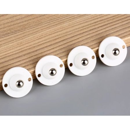 8 st vita självhäftande hjul, minirullande hjul, tysta 360