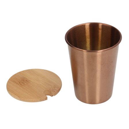 350ML Bærbar Rustfri Stål Krus med Låg Stabelbar Kaffe Øl Mælk Kop Rosaguld