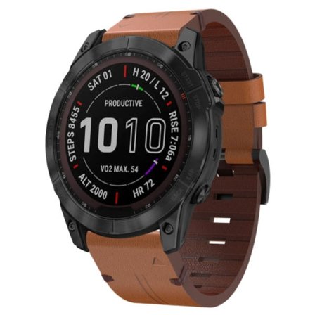 För Garmin Fenix ​​7X 26mm läder stålspänne watch