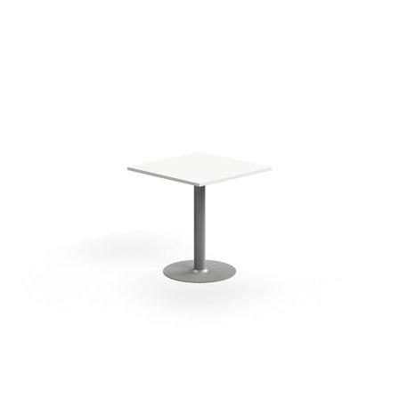 Bord ALVA, L700 B700 H720 mm, forankringsbart, høytrykkslaminat, sølv/hvit