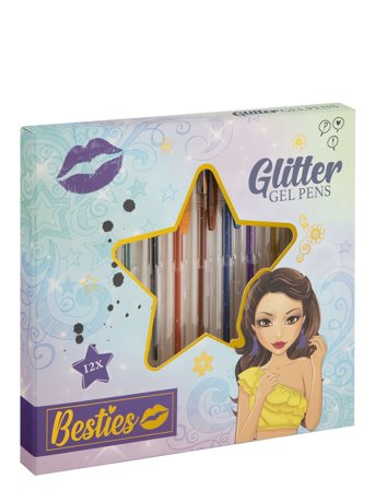 Gelpennor Med Glitter 12P Patterned Sense