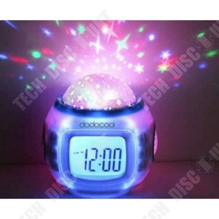 Radioväckarklocka - TD - Barn - Ljusprojektor - LED-display - Temperatur Celsius/Fahrenheit