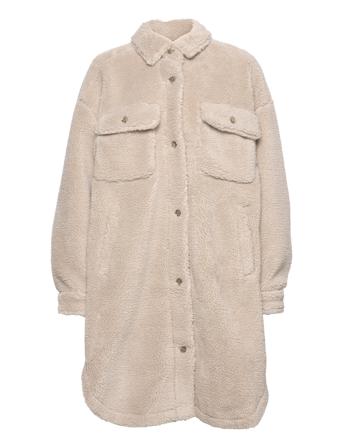 Over D Sherpa Shirt Jacket Beige GAP