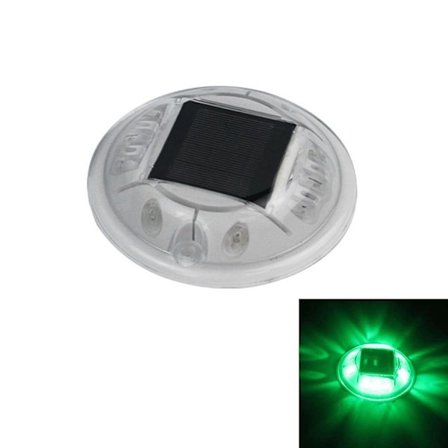 Solar Road Stud Light Trafikmarkeringslys GRØN ALTID TÆNDT