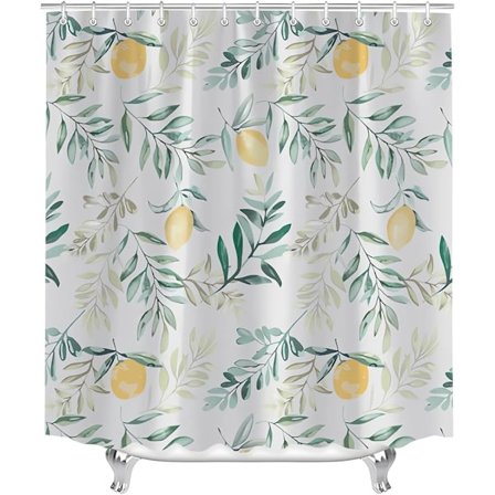 1 Bruseforhæng 240 x 200 cm, Citronbladmønster, Vægt i Bund, Anti-mug