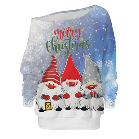 Tröja För Jultomte Med Print Off Shoulder För Damer