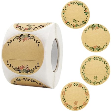 Etiketter, krydderglassetiketter, kraftpapir, krydderetiketter, krydderglass, etikettlagringsglass, kjøkkenetiketter, 500 selvklebende etiketter, 5 cm