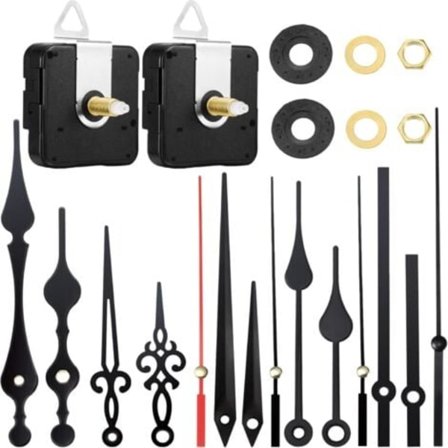 2-delars klockmekanism, klockverksmekanism, batteridriven klockmekanism, tyst väggklockssystem, klockvisarmekanism, pendel