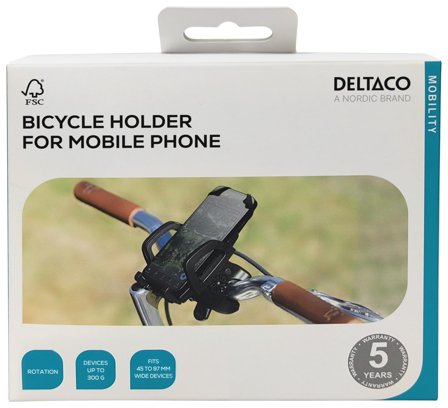 Deltaco ARM-B100 - sykkelholder for mobiltelefon - avtakbar, holder opptil 300g