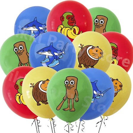 Italienske Brainrot Balloner Latex Ballon Tegneserie Fødselsdagsdekoration 12 tommer Rund Ballon Festartikler Festartikler Gaver Legetøj(D)