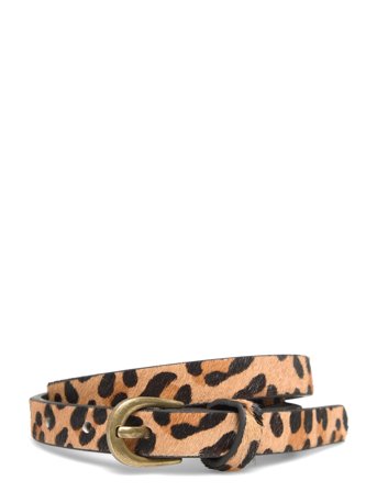 Mango Leopard Leather Belt - Brown - M